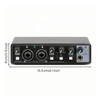 USB Audio Interface Professional Audio Interface with Loopback Bus Powered Hardware for Vocalists, Streamers