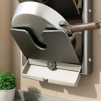 Pantry and Kitchen Bakeware Pot Lid Rack Holder Organizer, Foldable Carbon Steel Wall Mounted with Suction Cups
