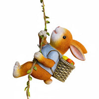 Whimsical Charm Hanging Bunny Ornament Lifelike Design Hanging Bunny Figurine 3D Vivid Shape Climbing Rabbit Statue Highly Detailed for Gardeners, Balcony, Patio, Yard, Fence
