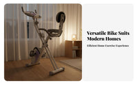 Foldable Exercise Bike Quiet Folding Exercise Bike Adjustable Resistance Indoor Pedaling Machine for Beginners, Apartment