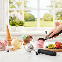 Heavy Duty Ice Cream Scoop Easy to Clean Stainless Steel Portioner Dishwasher Safe for Restaurant