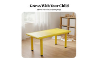 children's Table and Chair Set Rounded Corners Kids Table and Chairs Set Child Design Adjustable Height Kids Desk for Preschoolers, Parents, Home