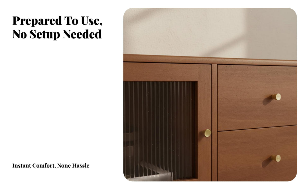 Space-Saving Low-Profile TV Stand Century-Century Modern Design Media Console Stable Construction Entertainment Center Cable Management for Apartment Dwellers, Homeowners, Families, Living Room, Bedroom