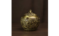 Metal Tea container with Dragon Motif Ornate Metal Tea Container with Lid Decorative container for Collectors, Home Display, Office Decor