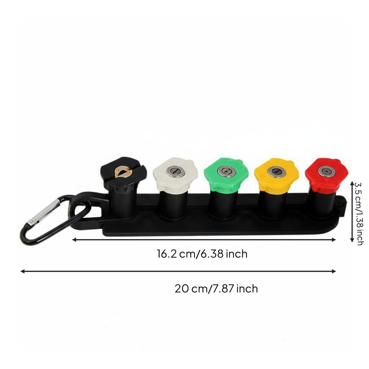 Portable Holder 5 Color Coded Spray Nozzles Universal Fit 1/4 Inch Quick Connect Nozzle Kit Long-Lasting Construction for Car Washing