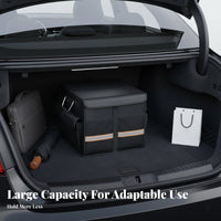 Foldable Design Collapsible Storage Bin Large Capacity Collapsible Caron-the-Go Container Anti-Slip Bottom Trunk Organizer Adjustable Compartments for Car Owners, Travelers, Families, Vehicle Interior, Long-Distance Travels, Grocery Shopping, Camping