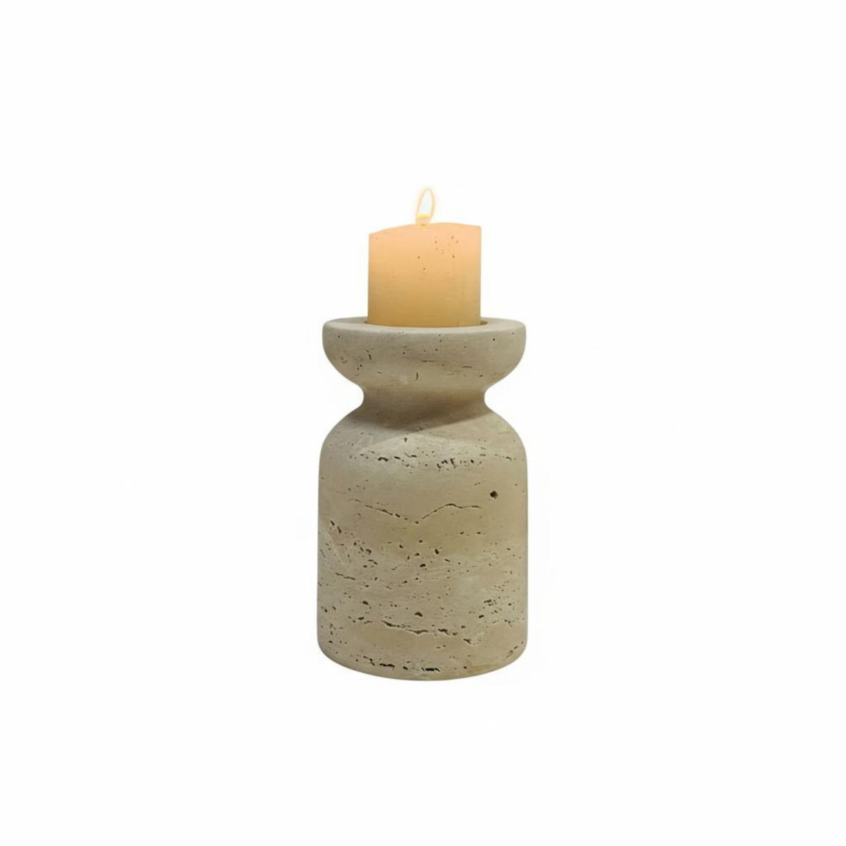 Minimalist Design Marble Candle Stand Luxury Feel Marble Candlestick Stable Heavy Base for Homeowners, Adults, Mantlepiece, Bedroom, Wedding