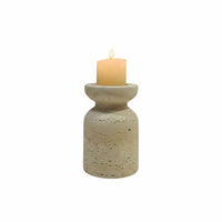 Minimalist Design Marble Candle Stand Luxury Feel Marble Candlestick Stable Heavy Base for Homeowners, Adults, Mantlepiece, Bedroom, Wedding