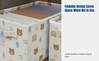 Wardrobe Layered Storage Box, Clothes Organizer, Foldable Sorting Bin Set, Wildlife Design