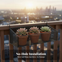 toolno-charge installation Railing-Mounted Plant Holder adaptable Railing Planter Box Detachable attachment Hanging container Space-Saving for Apartment Dwellers, Gardeners, property owners, Balcony, glazingsill, Kitchen, Bathroom