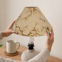 Linen Fabric Lampshade for Table and Floor Lamps, E27 Vintage Style Replacement Cover
