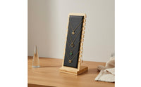 Simple Design Bamboo Necklace Display Stand Tangle-Tangle-Proof Storage Necklace Display Stand Easy to Install Large Capacity for Photographers, Photography Prop, Craft Fairs, Dresser Top