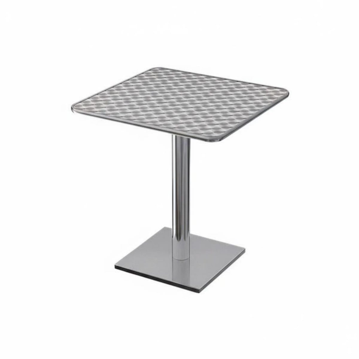 Industrial Design Square Pedestal Table with Backless Stools Long-Lasting Commercial Furniture Easy to Clean Dining Set Sturdy Construction for Restaurant Owners, Diners, Food Stall, Cafeteria, Cafe