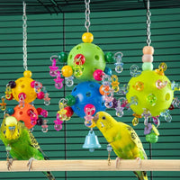 Small Parrot Toys, Suspended Ball for Enrichment, Budgie Toys and Molar Accessories, Gnaw Toys for Parrot Cage Entertainment