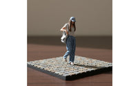 1/18 Backpack Girl Model Realistic Style Hand Painted Miniature Character Gift Idea Miniatures for Collection Shelf