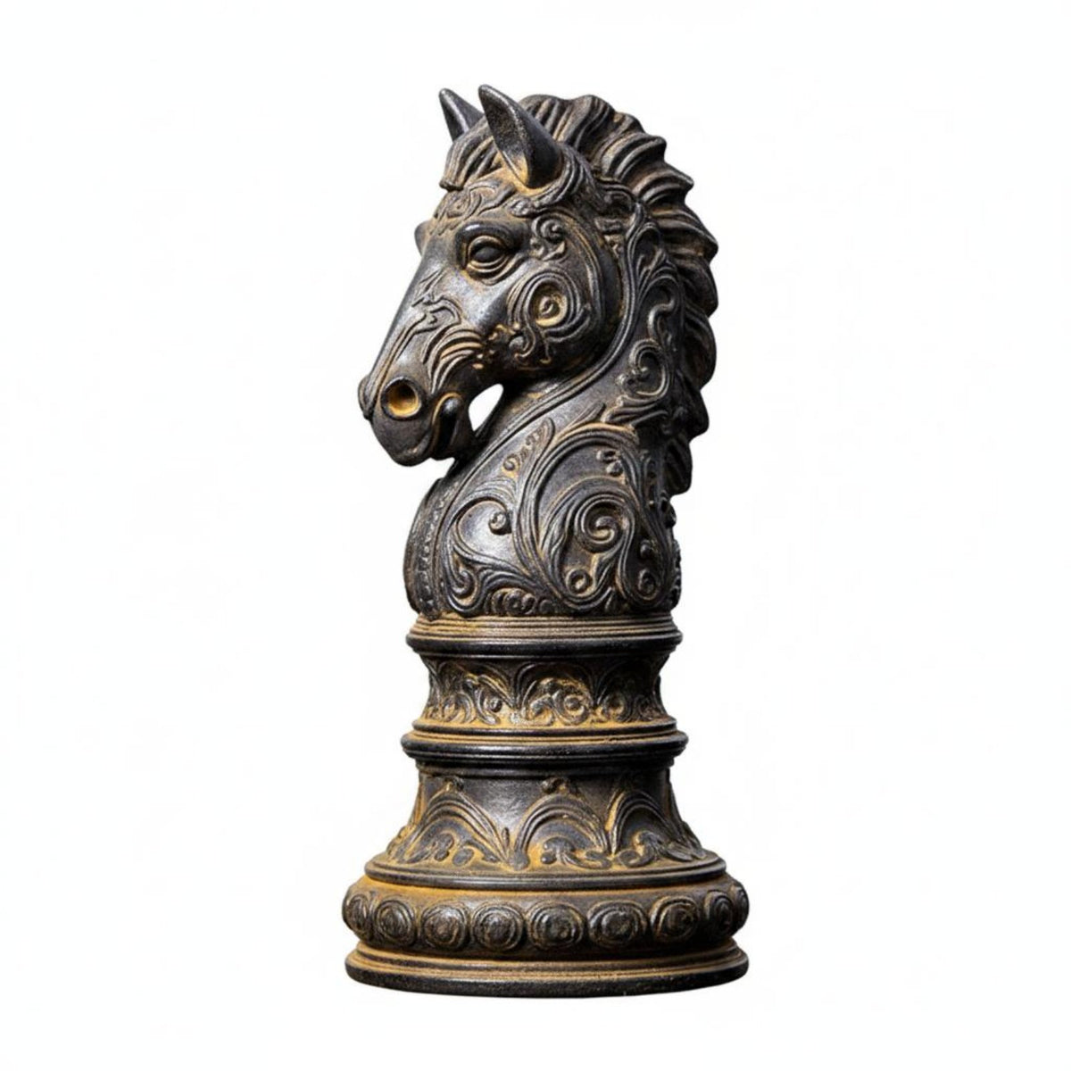 Horse Head Figurine Feng Shui Chinese Horse Sculpture Wealth Luck for Office, Study Room