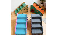 Felt-Covered Pet Stair Ramp Sloped-Shaped Stair and Ramp Combo Sloped Side Pet Stairs Stitched Trim for Bed, Sofa