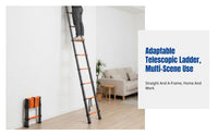Telescopic Ladder, Multi-Function Extension, Thickened Steel, Portable, For Home & Engineering