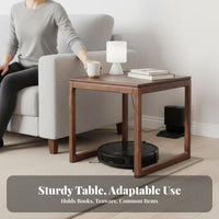 Solid Wood Robot Vacuum Cover Table with Optional Wheels Robot Vacuum Hutch Space-Saving Design Storage Cabinet Multi-Functional for Apartment Dwellers, Homeowners, Busy Professionals, Living Room, Entryway, Hallway, Home Office