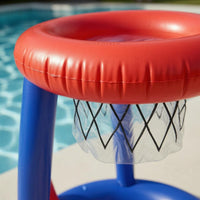 PVC 2-in-1 Pool Game Set with Net Inflatable Basketball Hoop Outdoor Play Water Basketball Hoop Toy Quick Setup