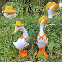 2 Pieces Duck Garden Ornaments Decorative Duck Statues with Boots for Yard