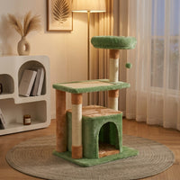 Kitten Tree Activity Center with Condo, Thick Sisal Cord Scratching Furniture, Compact Indoor Tree for Multiple Small Kittens