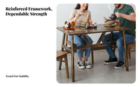 4-Person Table and Seating Set cost-effective 4-Seater Restaurant Table with Stools Retro Design business Furniture for cafeteria proprietors, Small areas