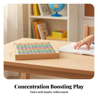 Brain Training Hundred Board Early Development Wooden Hundred Board Multiple Ways to Play for Preschoolers, Kids, Homeschooling, Classroom