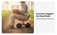 Agricultural Picking Cart Seat Labor-Saving Swivel Work Stool with Wheels