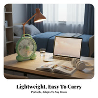 2 Speed Settings Small Desk Fan Safety Grid Mini Portable Fan Strong Airflow Air Circulator Energy Saving for Students, Office Workers, Dorm Room, Bedside Table