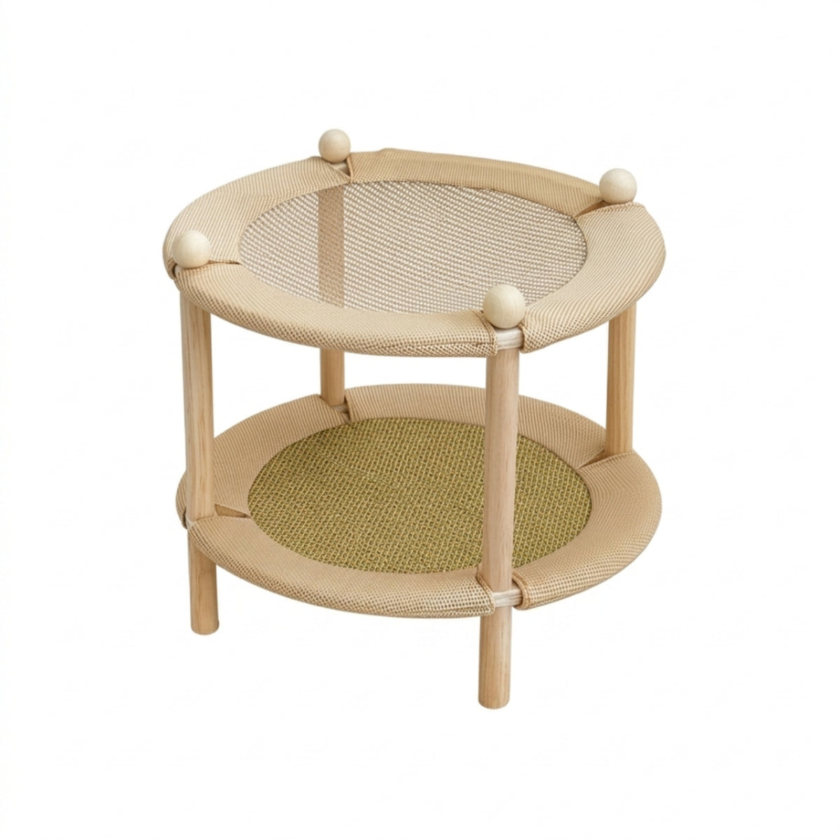 Sturdy Two-Tier Cat Bed Breathable Double-Tier Cat Bed Natural Pet Furniture Long-Lasting for Indoor Cats, Kittens, Living Room, Bedroom