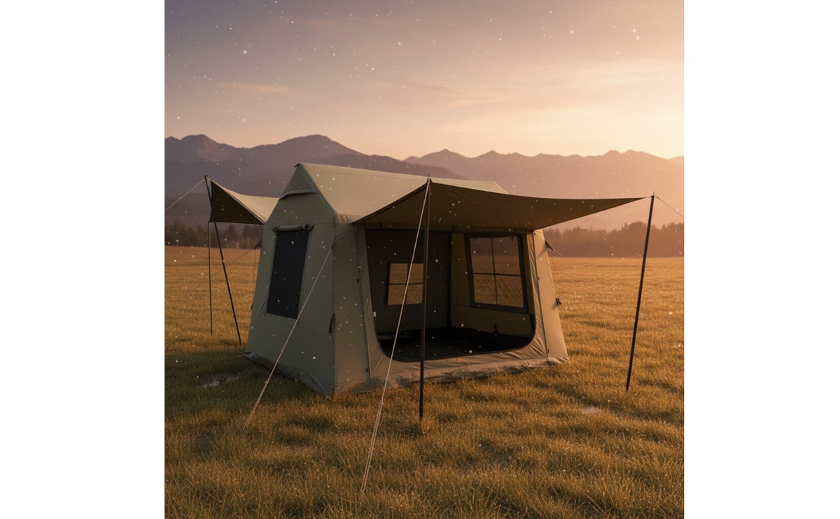 Spacious Interior Inflatable Tent Wind Resistant Multi-Room Family Tent Breathable Proof for Groups, Glamping, Backyard