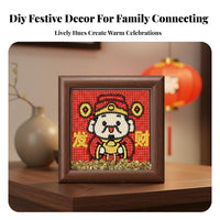 Includes Frame God of Wealth Crystal Painting Sparkling Effect Framed Crystal Art Kit Full Drill for Artisan S, Desk, Living Room