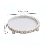 Wood Candle Holder Tray Round Candle Tray Minimalist Design for Living Room, Dresser