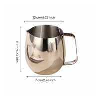Latte Art Pitcher Even Flow Espresso Latte Art Jug Rust Resistant Stainless Steel Milk Pitcher for Baristas, Cafe