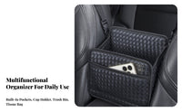 Multi-Pocket Design Between-Seat Car Organizer Large Capacity Leather Car Seat Organizer Easy Installation for Women, Family Travel