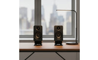 2 Pieces Desktop Speaker Stand Compact Speaker Stand with Vibration Pads Sleek for Audiophiles, Desk