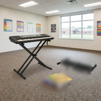 Detachable Double Tube Keyboard Stand Portable Double X Keyboard Stand Adjustable Height Instrument Support Non-Slip Rubber Caps for Studio, Stage