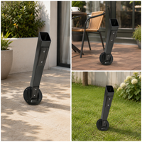 Metal Roman Umbrella Foot Tube, Gray Patio Umbrella Base, Heavy Duty Outdoor Umbrella Stand, Fits Roman Umbrella