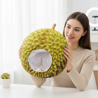 Soft Durian Head Cover Party Prop Durian Shaped Hood Hat Realistic Fruit Pattern Costume Headpiece for Parties