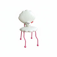 Shell-Shaped-Shaped Chair Includes Gem Plushie Room Decor Comfortable Soft Padding Curved Legs for Design Lovers, Teens