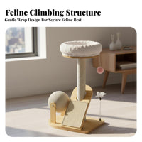 Wear-Resistant Cat Scratching Post Tree All-in-Single Small Cat Stand Long-Lasting Kitten Play Stand Stable Base for Cats, Kittens, Indoor, Apartment, Living Room, Bedroom