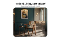 Solid Wood Frame V-Leg Cane Armchair Retro Aesthetic Dining Chair Easy Assembly Indoor Furniture Ergonomic for Cafe Owners, Homeowners, Interior Designers, Restaurant, Living Room, Home Office, Reading Nook