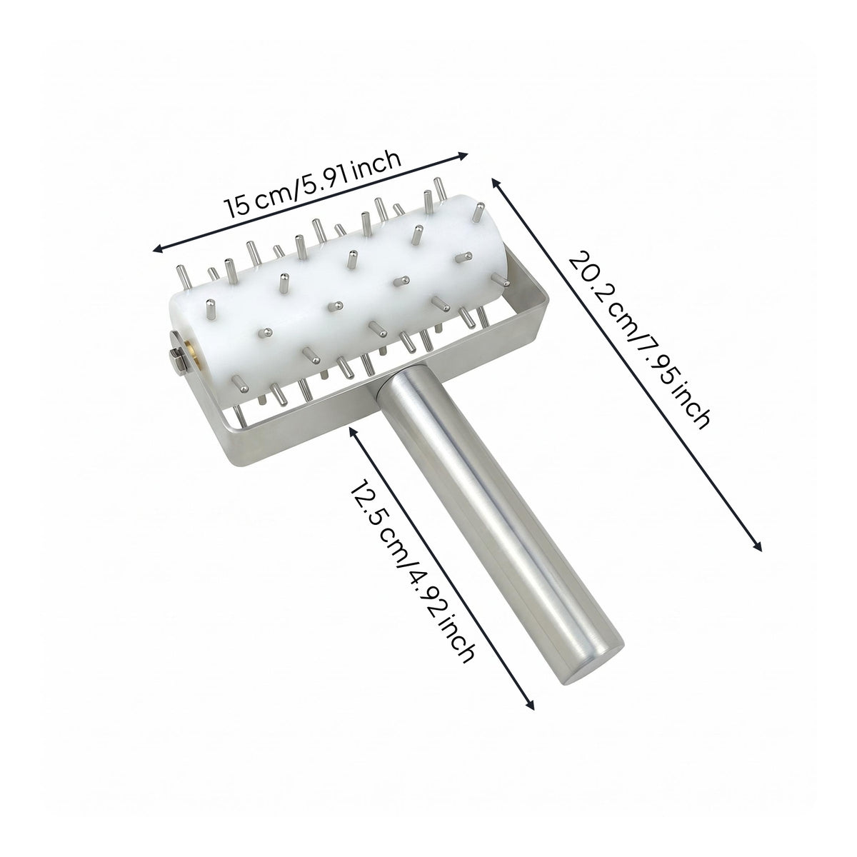 Stainless Steel Pastry Perforating Roller Handheld Pizza Pastry Docker White Pizza Crust Perforating Roller Cylindrical
