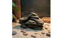 Turtle Basking Perch Water Permeable Reptile Basking Rock elevated Temperature Fired Ceramic Rock Cave for Turtles, Reptiles