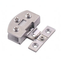 2 Pieces No-Drill Frameless Glass Door Hinge Three-Screw Cover Clamp Glass Hinge