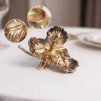 Flower Candle Holder Sculptural Candle Holder with Leaf Aluminum Candelabra for Dining Table, Reception Areas