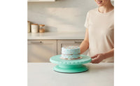 Cake Turntable Set Non-Slip Base Rotating Cake Stand Tool Kitchen-Approved-Grade Material Icing Piping Kit for Beginners, Birthday Parties