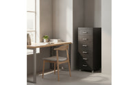 Six-Drawer Cabinet with Casters Beneath-Desk Rolling Drawer Organizer Metal Storage Cabinet for Telecommuters, Students, Home Office, Dorm Room