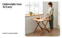 Foldable Design No-Assembly Collapsible Table Space-Saving Cross-Frame Trestle Table Lightweight Household Furniture Sturdy Construction for Apartment Dwellers, Telecommuting Workers, Small Areas, Dining Room, Balcony, Home Office